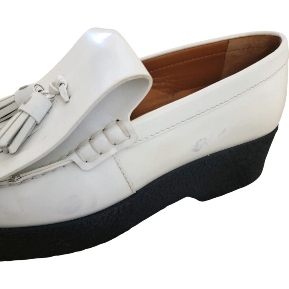 Celine Phoebe Philo Chunky Platform Kiltie Loafers White 41 11 - Picture 7 of 10
